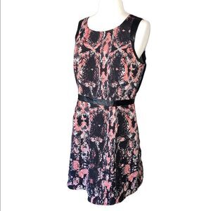Flawed Mac & Jac Black & Pink Snake Print Sleeveless Shift Dress w Back Cut Out